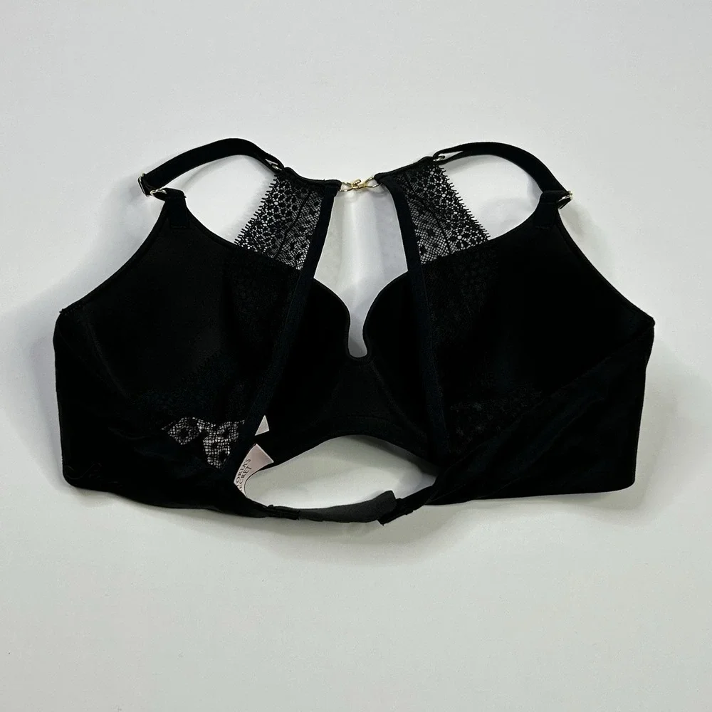 Victoria's Secret Incredible Lined Demi Bra 32C Black Lace Convertible Straps